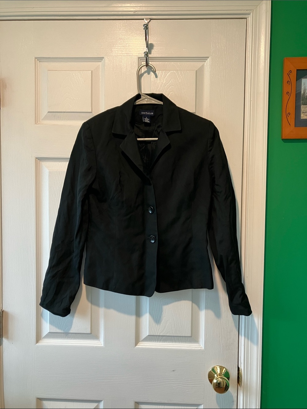 Ann Taylor silk blend blazer size 2 long sleeve business old money
